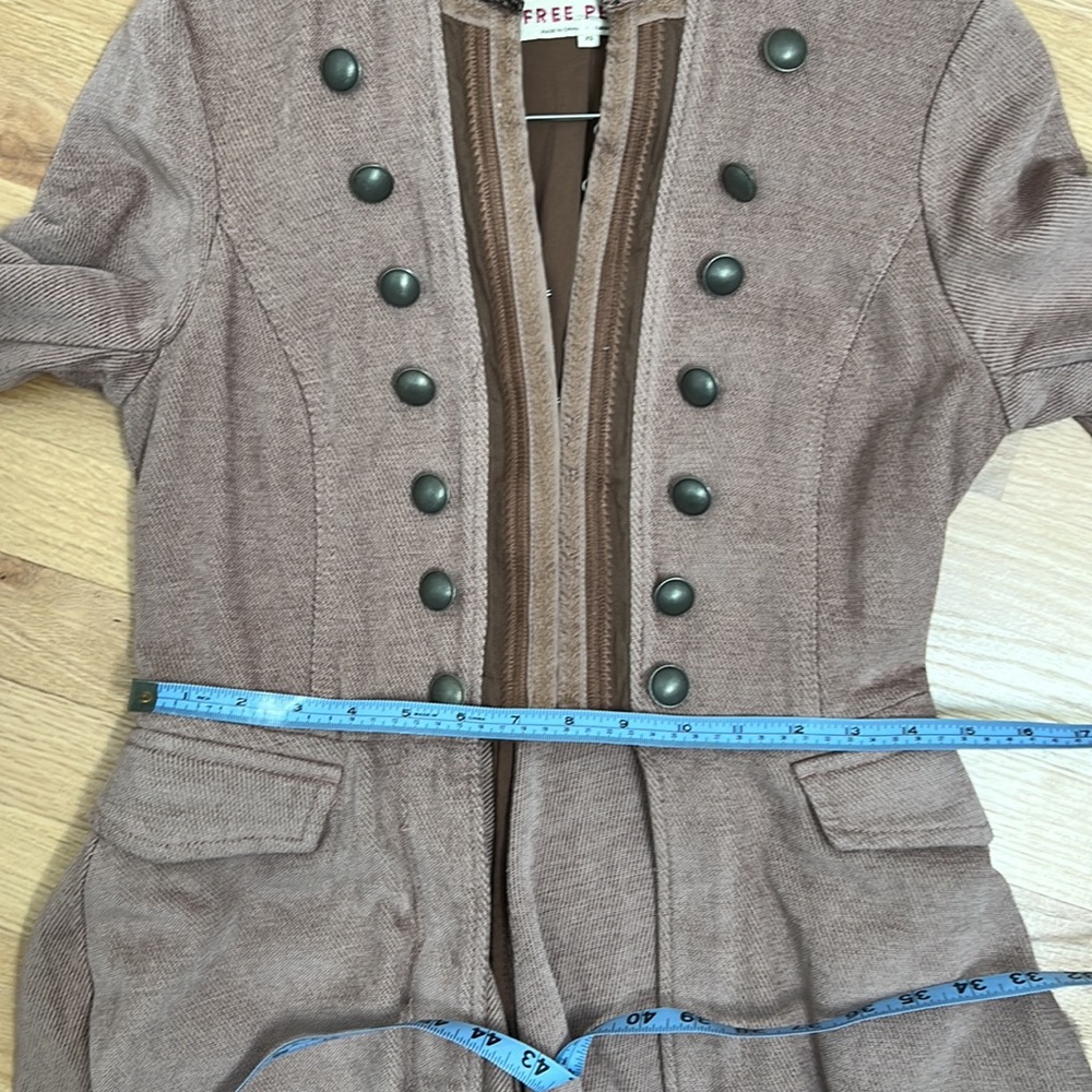 Free People Mauve Military-Style Frayed Hem Jacket - Picture 10 of 10